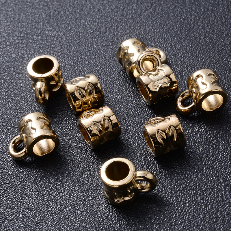 Hanger Links, Bail Tube Beads, Pendant Bail, Antique Gold Color