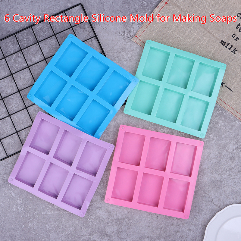 Silicone Soap Mold for Soap Making 3d 6 Forms Oval Rectangle