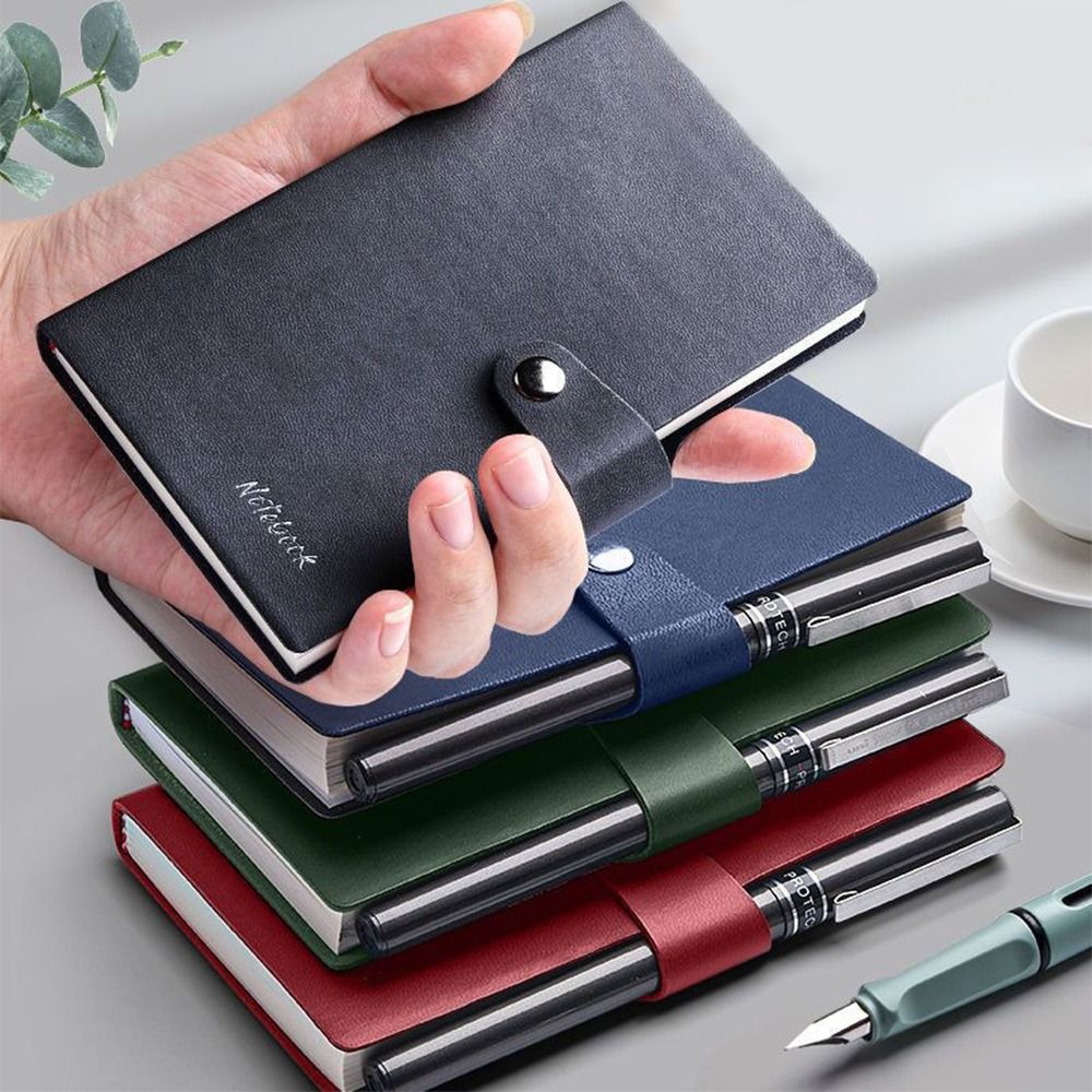 

Carnet de poche mini personnalisé avec un style rétro - Couverture en cuir PU avec finition texturée, bloc-notes portable A7 pour le bureau, l'école, l'écriture à la main et les notes