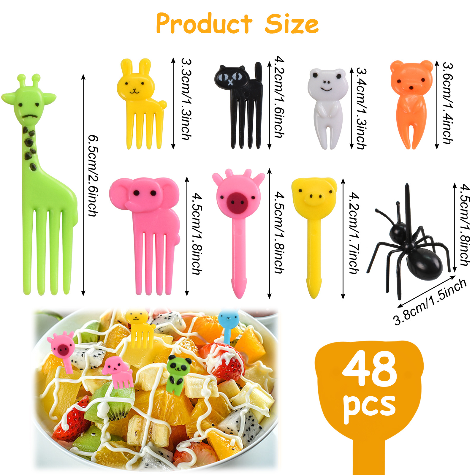 KOLORAE Kids Reusable Food Picks Animals