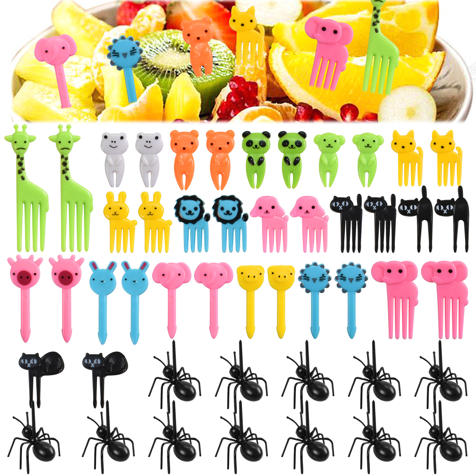 10 Pcs Cute Eye Mini Food Fruit Picks Kid Forks Bento Lunch Box