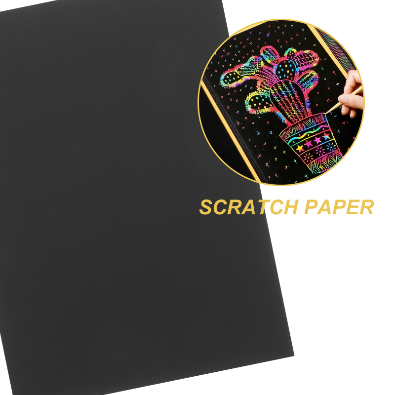 25pcs Students Scratch Paper Scratching Drawing Painting Papers Creative  Scratch Drawing Paper Colorful A4 Scratch Paper DIY Scratch Book