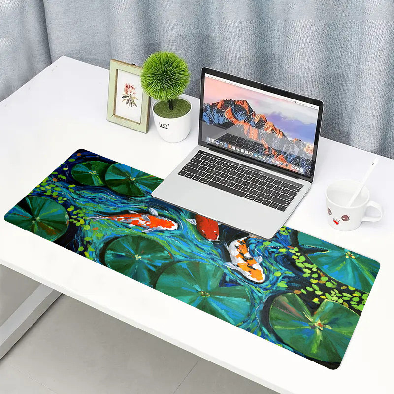 Lotus Leaf Painting Desk Mat Large Gaming Mouse Pad