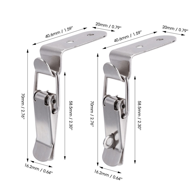 4pcs 90 Degree Stainless Steel Spring Loaded Draw Toggle Latch Clamp Clips  Set