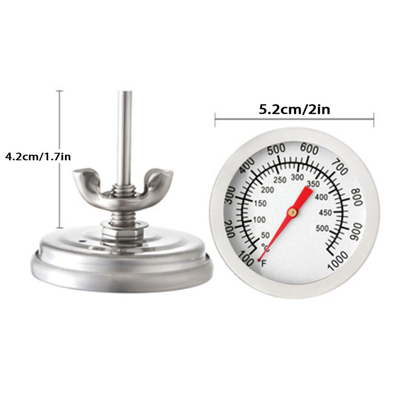 Stainless Steel Bbq Smoker Grill Thermometer Temperature Gauge 50