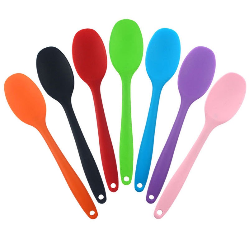 kitchen mini silicone spoon colorful heat-resistant Kitchen spoons kitchen  tools utensils Color random delivery 