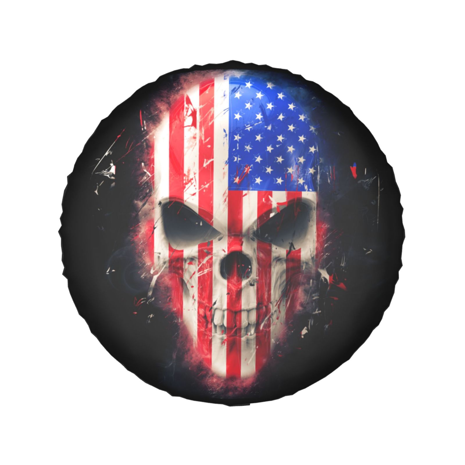 American Flag Angry Skull Printed Spare Tire Cover For Rv, Trailer,  Halloween Decoration, Patriotic Symbol Wheel Cover, Weatherproof Universal  For Rv Temu