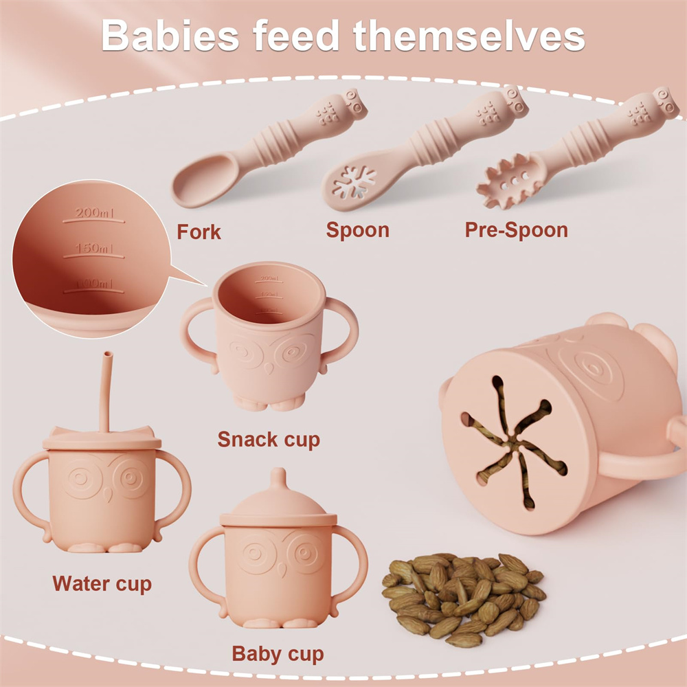 Baby feeding set with cup, plate & silverware