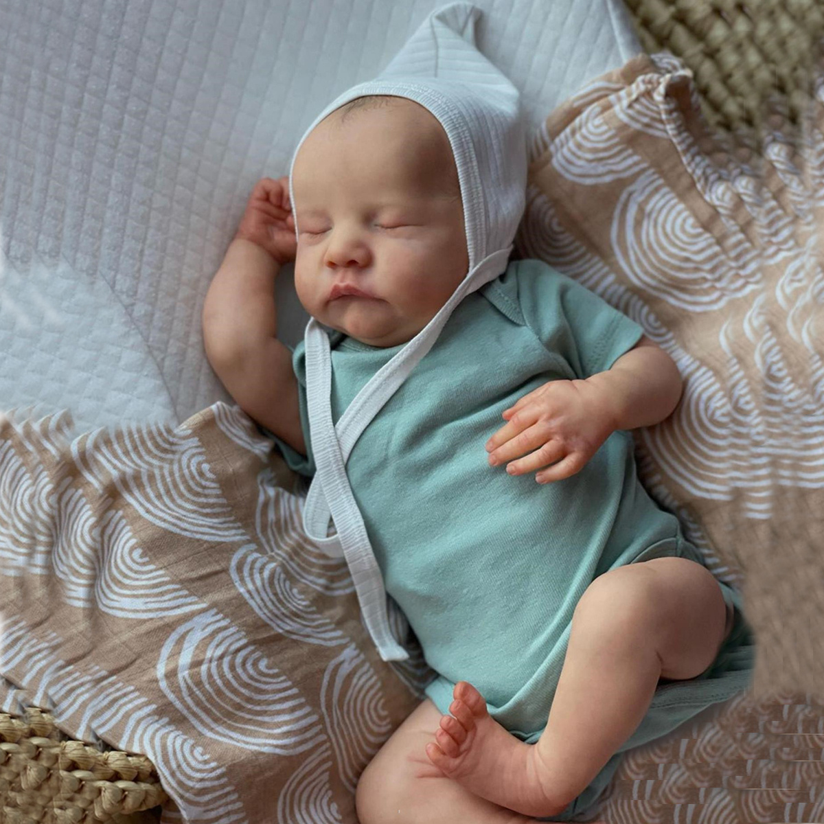19インチの眠っている赤ちゃんのリボーンドール 3Dペイントスキン