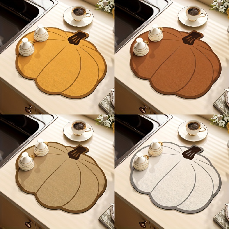 1pc Cartoon Cat Pattern Dish Drying Mat, Modern Polyester Dish Drainer Mat  For Kitchen