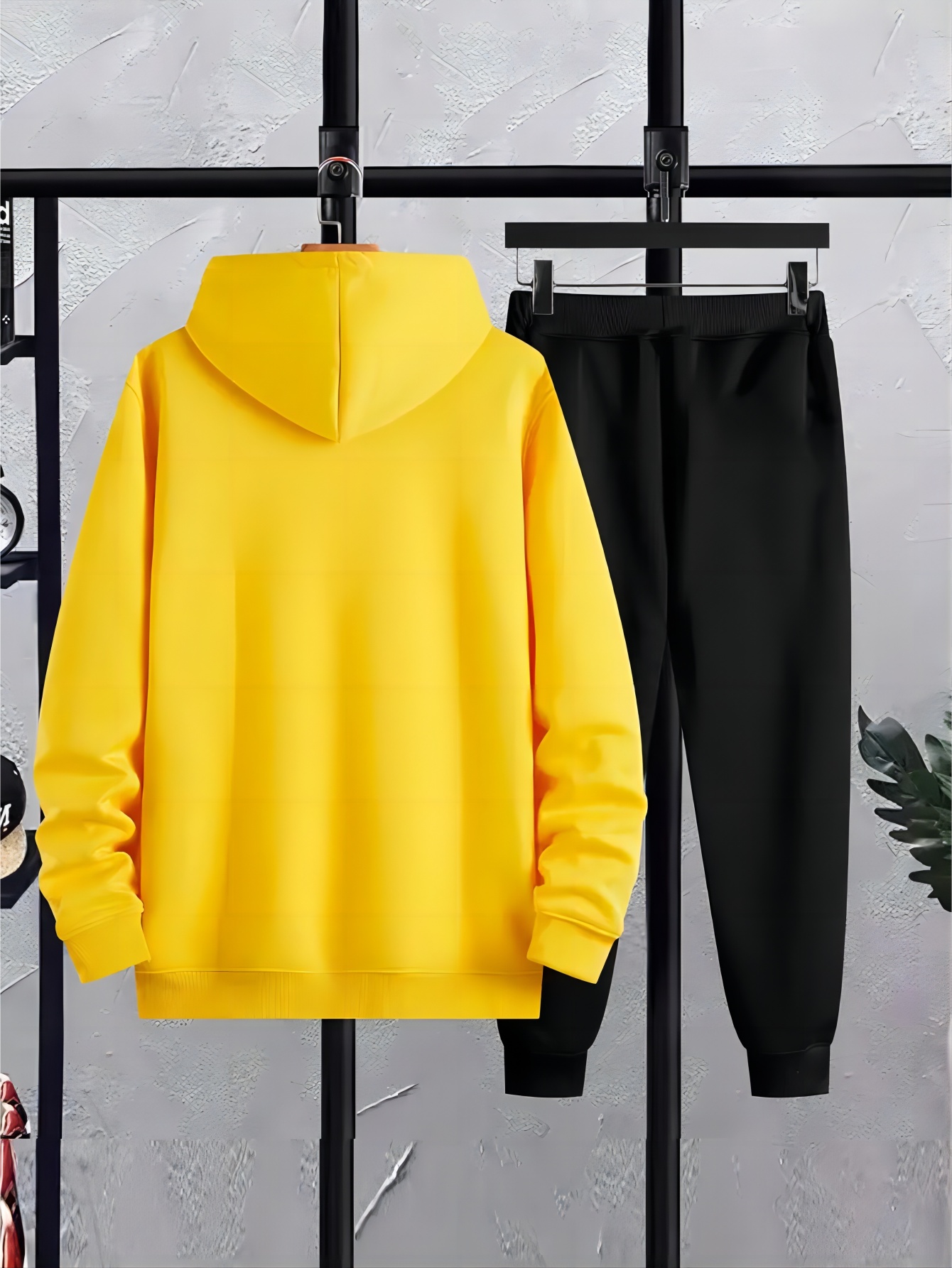 waiting print mens 2pcs outfits casual hoodies long sleeve pullover hooded sweatshirt and sweatpants joggers set for spring fall mens clothing
