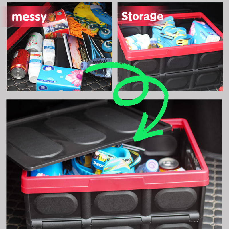 1pc Plastic Folding Storage Box, Multifunctional Home Storage Box, Large  Capacity Storage Bin, Car Storage Container, Outdoor Camping Organizer