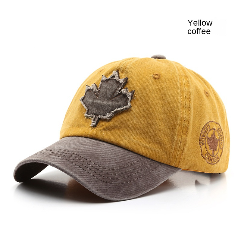 retro maple patch ripped washed vintage baseball cap - Temu