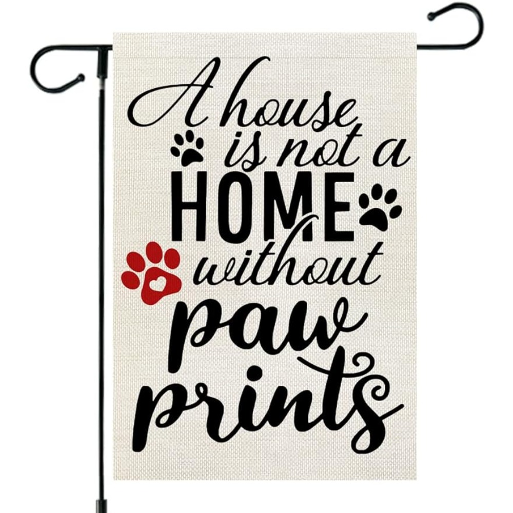 

Welcome Garden Flag 12×18 Inch House Is Not A Home Without Paw Prints Decorative Double Sided Holiday Farmhouse Seasonal Outside Decor For Yard Ag030