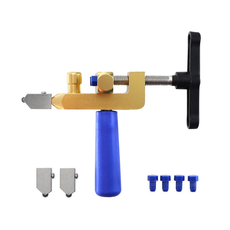 Multifunctional Portable Six-wheel Glass Tile Cutter Round Handle  High-strength Roller Glass Knife Round Flat Cutting Tool