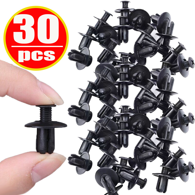 20pcs 12mm Agujero Diámetro Plástico Tornillo Remaches Parachoque Clips  Negro para Coche Unique Bargains Remache de plástico