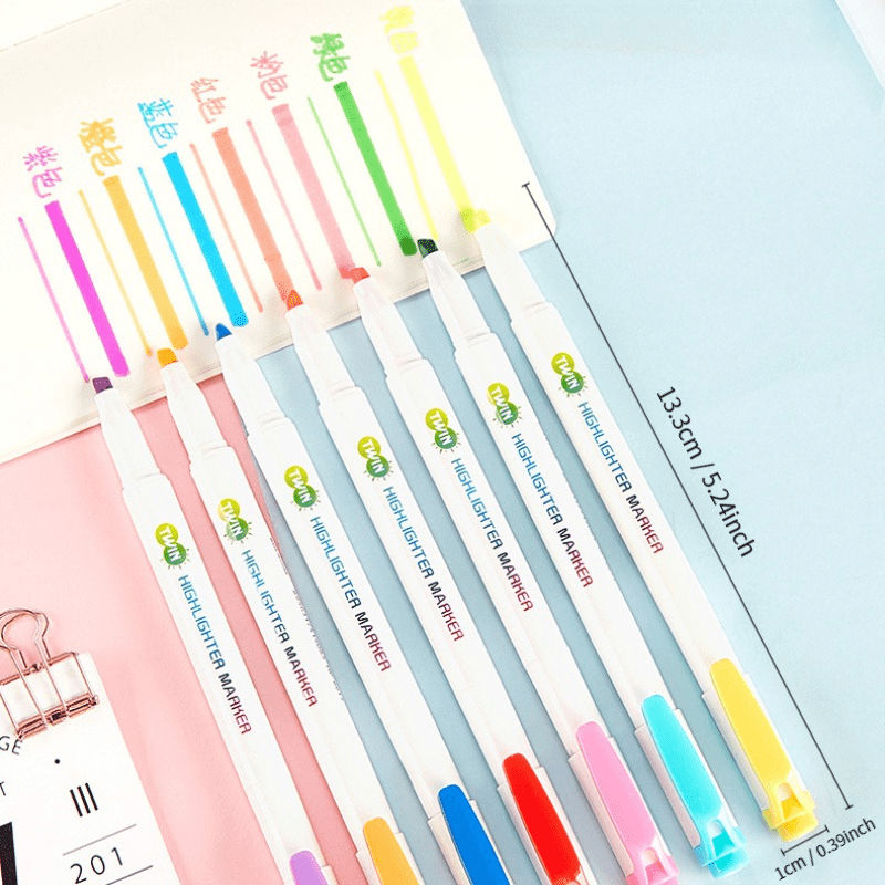 Double Head Highlighter Set, Gopher Tip And Round Tip Watercolor Pen  Cultural Supplies, Lining Highlighters, Student Journal Highlighters, Study  Note Markers, Office Markers - Temu Germany