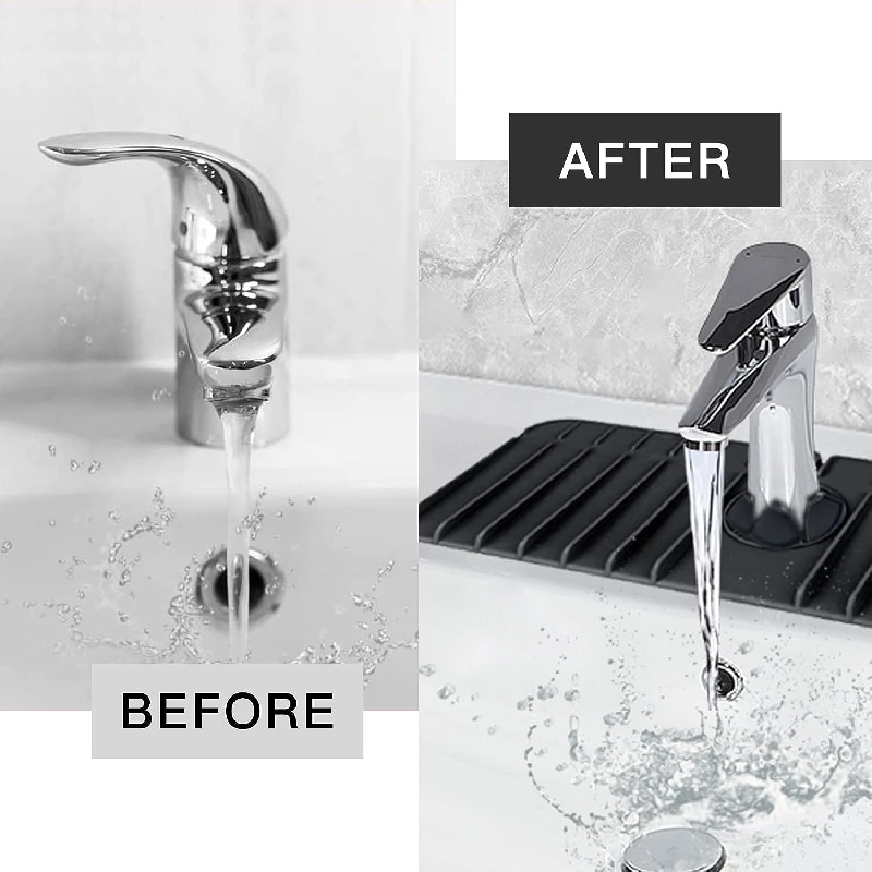 1pc Kitchen Sink Silicone Water Draining Mat, Bathroom Hand Wash Basin  Anti-splash Foldable Slope Pad