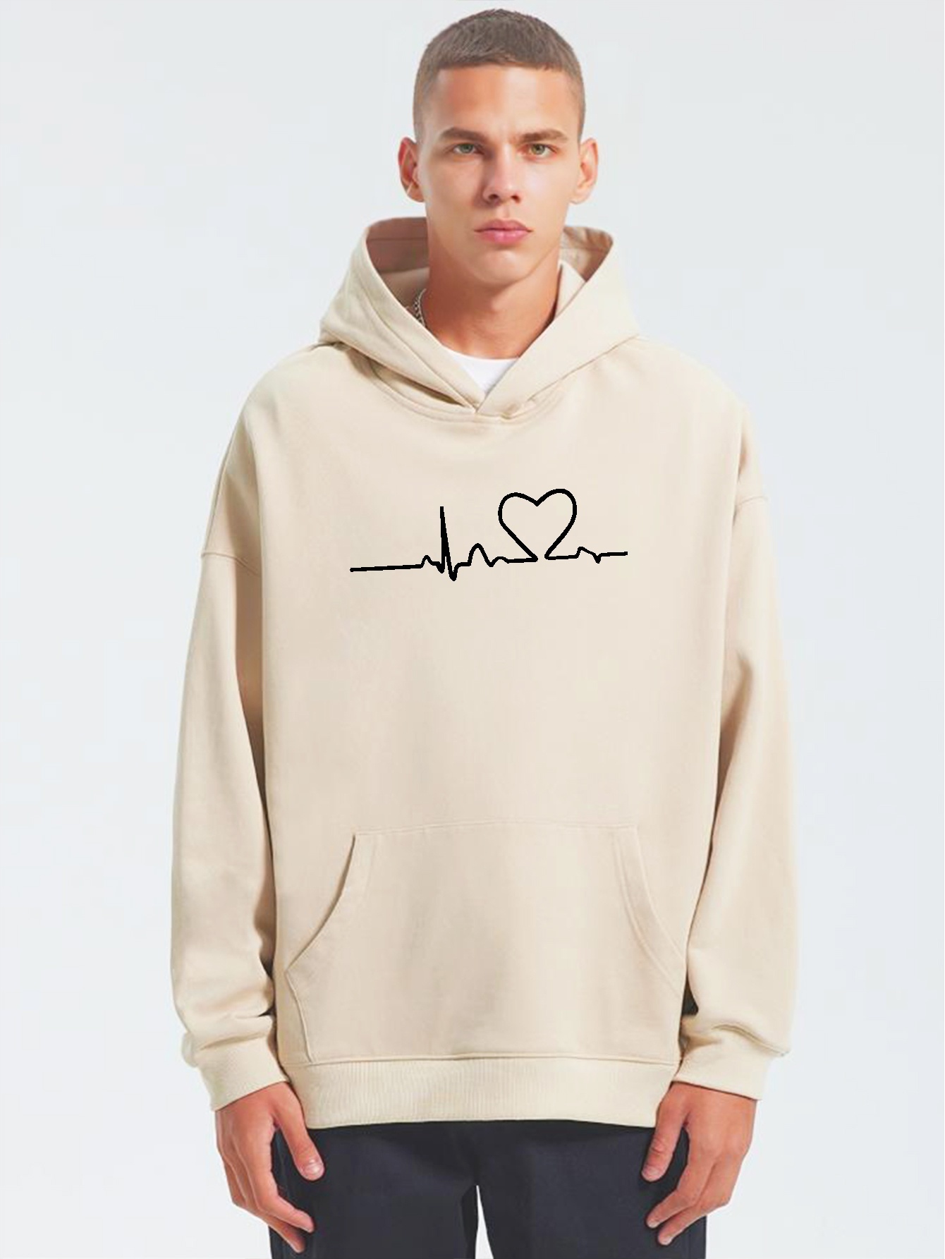 Love Heart Print Hoodie Cool Hoodies For Men Mens Casual Graphic Design Pullover  Hooded Sweatshirt With Kangaroo Pocket Streetwear For Winter Fall As Gifts  - Men's Clothing - Temu