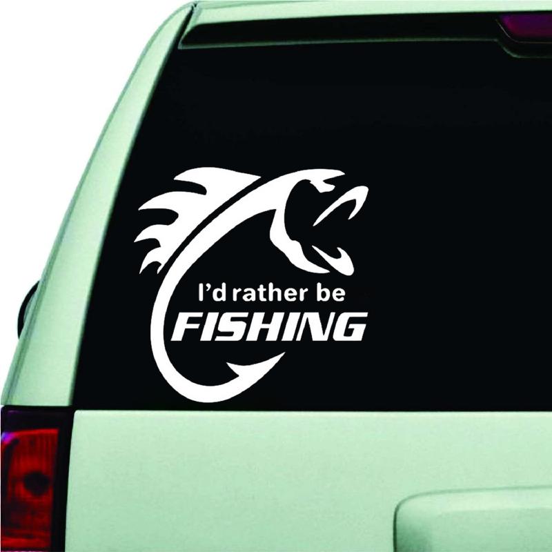 d Rather Fishing Car Stickers Laptop Water Bottle Car Truck - Temu