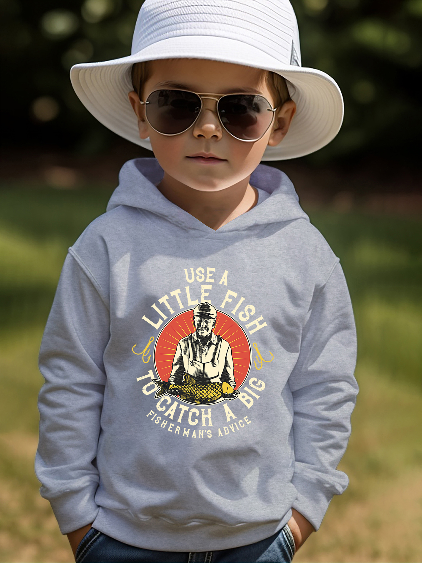 Use A Little Fish Print Kid's Hoodie Casual Pullover Hooded - Temu