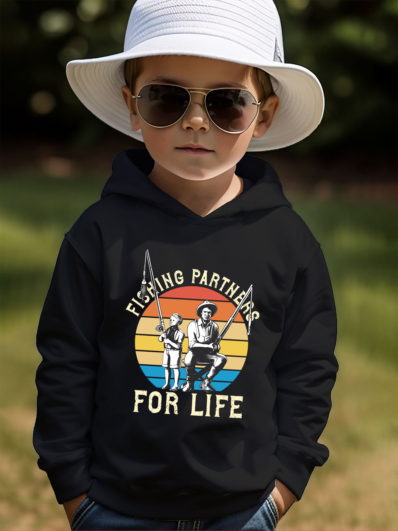 Fishing Partners Life Print Kid's Hoodie Causal Pullover - Temu