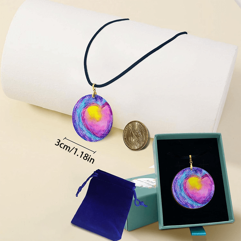 Resin Alcohol Ink Necklace, Galaxy