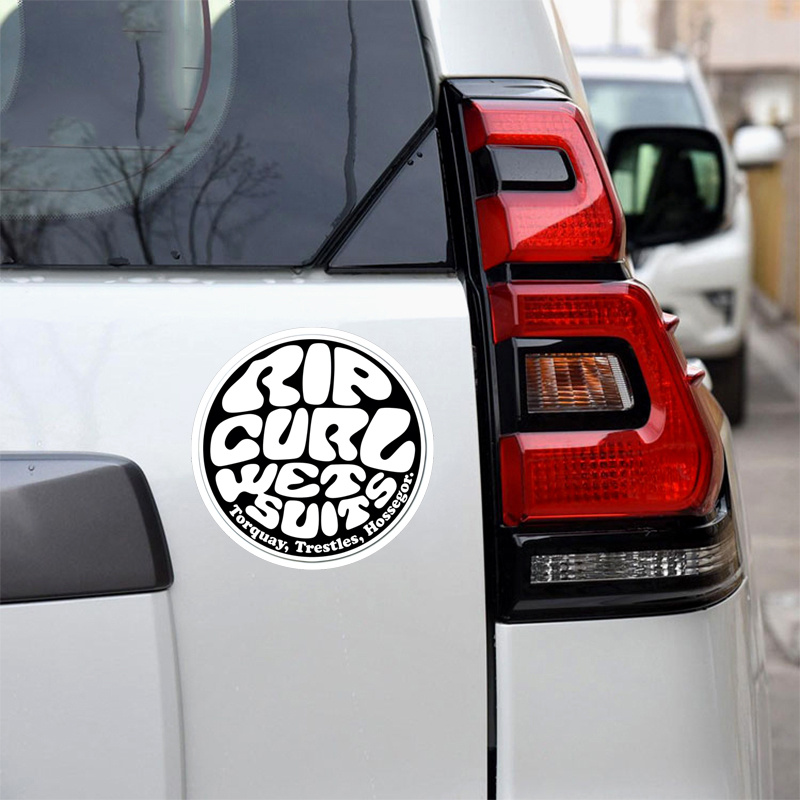 RIP CURL Die Cut White Vinyl Decal/Sticker 4 in x 1.8 in Surf Surfing Car  Window