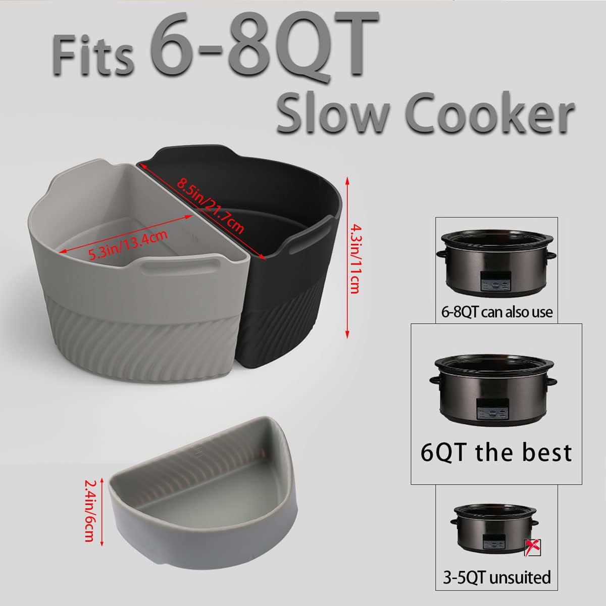 Reusable Crock Pot Liners Silicone Slow Cooker Liner Easy to Clean  Leak-Proof Crock Pockets Fits