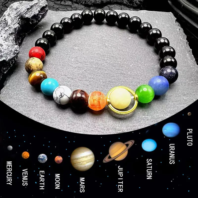 Natural Crystal Gemstone ~ Eight Planetary Solar System Bracelet ~ for –  Kundalini Prana