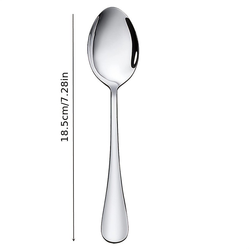 6/12Pieces Dinner Spoon Set, 7.99in Tablespoons, Silverware Spoons,  Stainless Steel Spoons Set For Eating Soup, Cereal - Mirror Polished  Dishwasher Sa