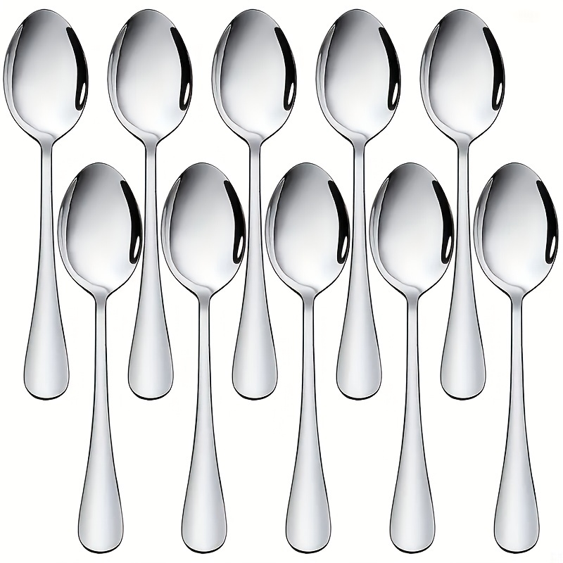 6/12Pieces Dinner Spoon Set, 7.99in Tablespoons, Silverware Spoons,  Stainless Steel Spoons Set For Eating Soup, Cereal - Mirror Polished  Dishwasher Sa