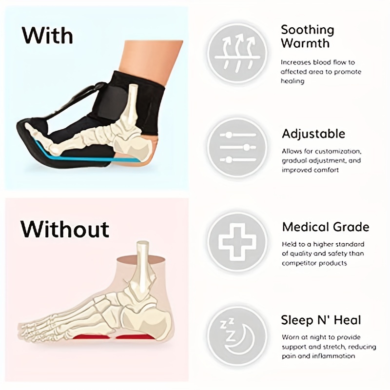 Plantar Fasciitis Night Sock - Soft Stretching Boot Splint - Achilles  Tendonitis Foot Support - Heel Pain Relief Sleeve