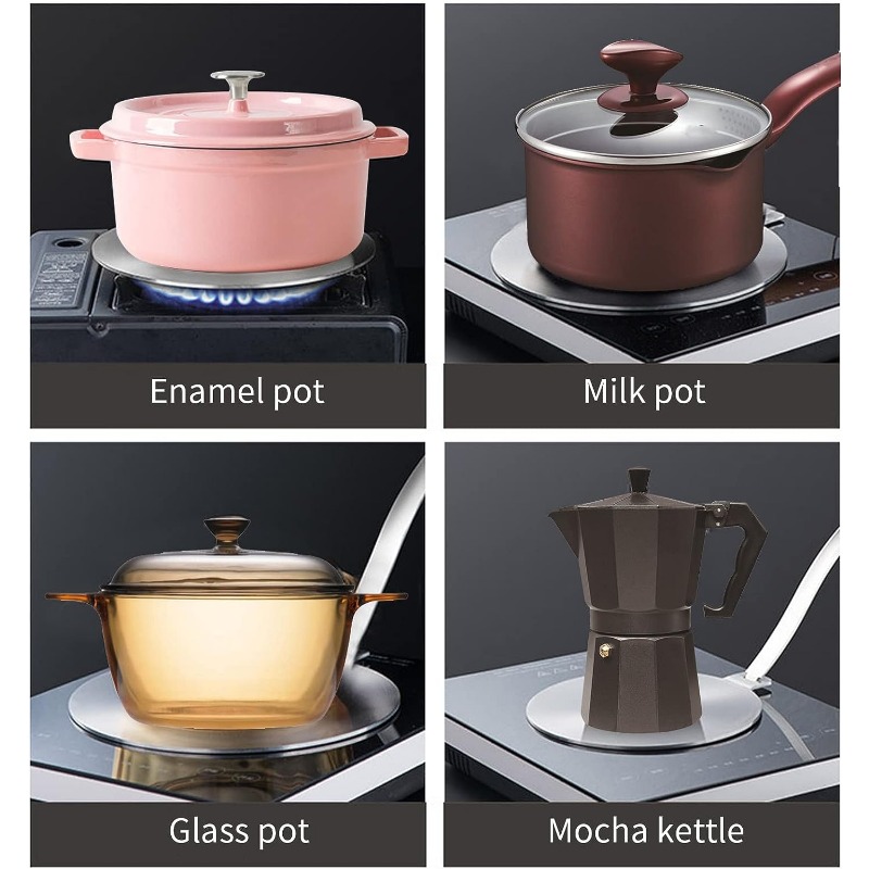 Cookware on a Stainless Steel Heat Diffuser Plate Over a Cooktop. Kitchen  Appliance for Induction Hob Allows To Use Small Diameter Stock Image -  Image of kitchenware, conductivity: 194094277