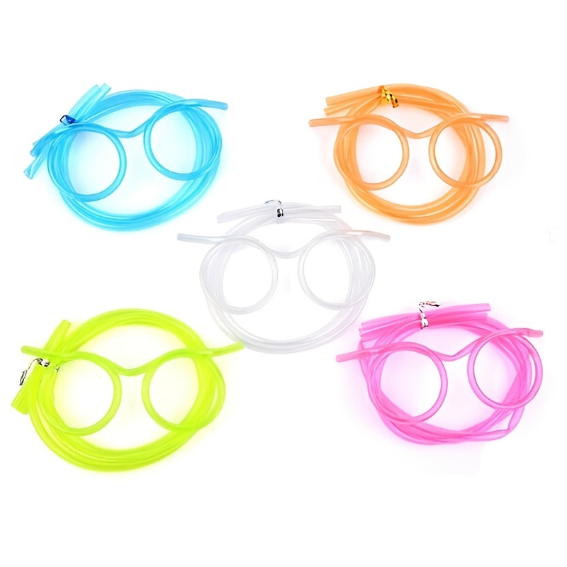 Straw Glasses Funny Soft Pvc Glasses Flexible Drinking Straws Kids Party  Supplies Bar Supplies Accessories Creativity Toy