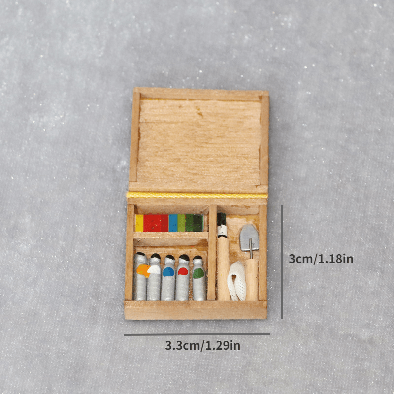 New Stained Artist Painting Sketch Box With Wooden Palette 
