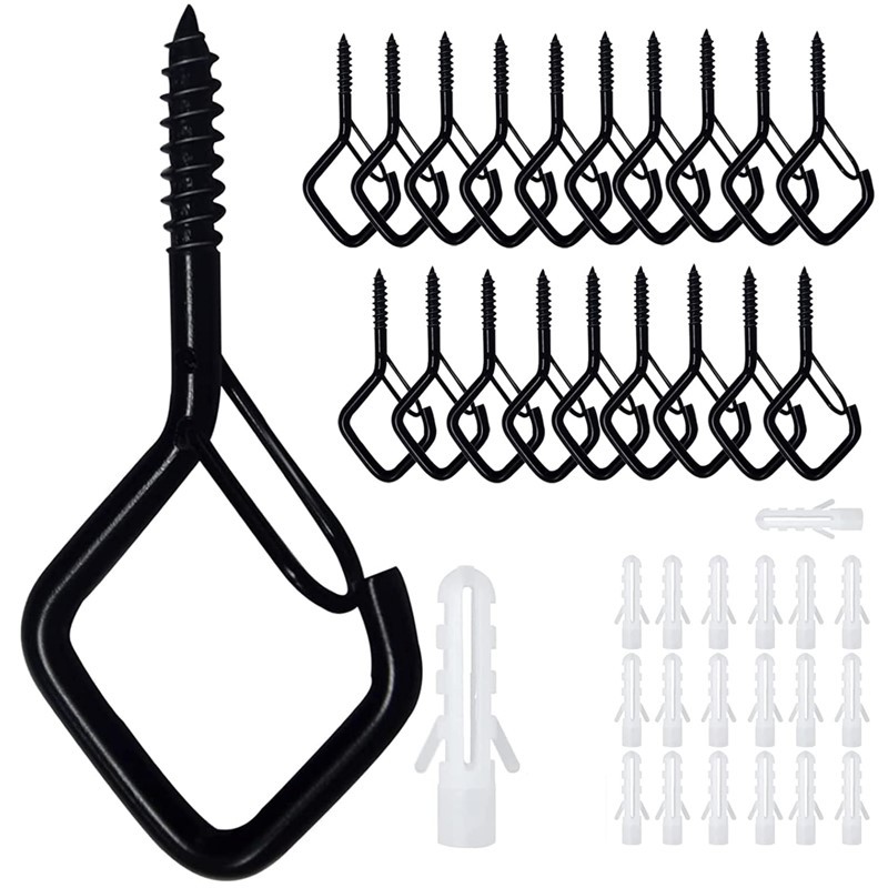 20pcs Q Hanger Hooks With Safety Buckle Windproof Screw - Temu