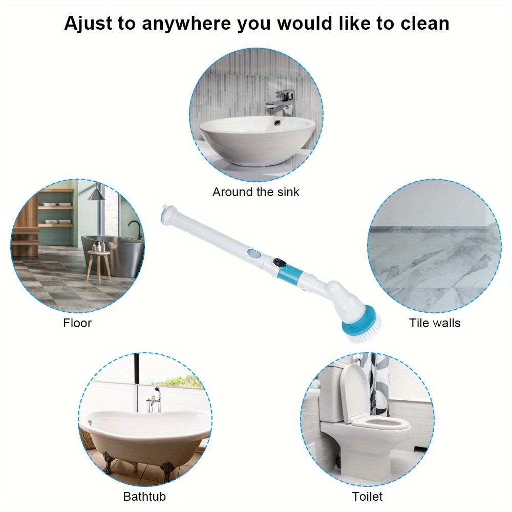 10 in 1 Electric Cleaning Brush Kit Clean Scrubber Cleaning Tools Bathroom  Tile Floor Tub Shower