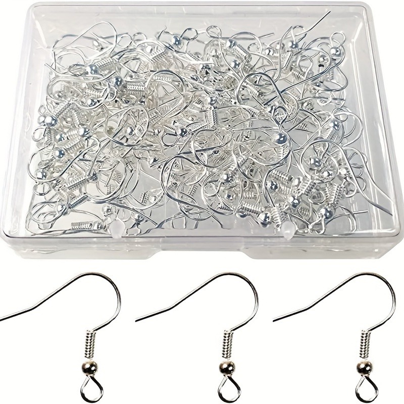 50pcslot Stainless Steel Earring Clasps Hypoallergenic Hooks Wire Clasp  Jewelry