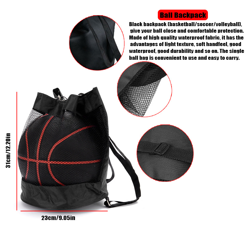 1pc Basketball Backpack, Oxford Cloth Basketball Net Bag, Drawstring  Volleyball Football Storage Bag,Portable Lightweight Backpack For Daily