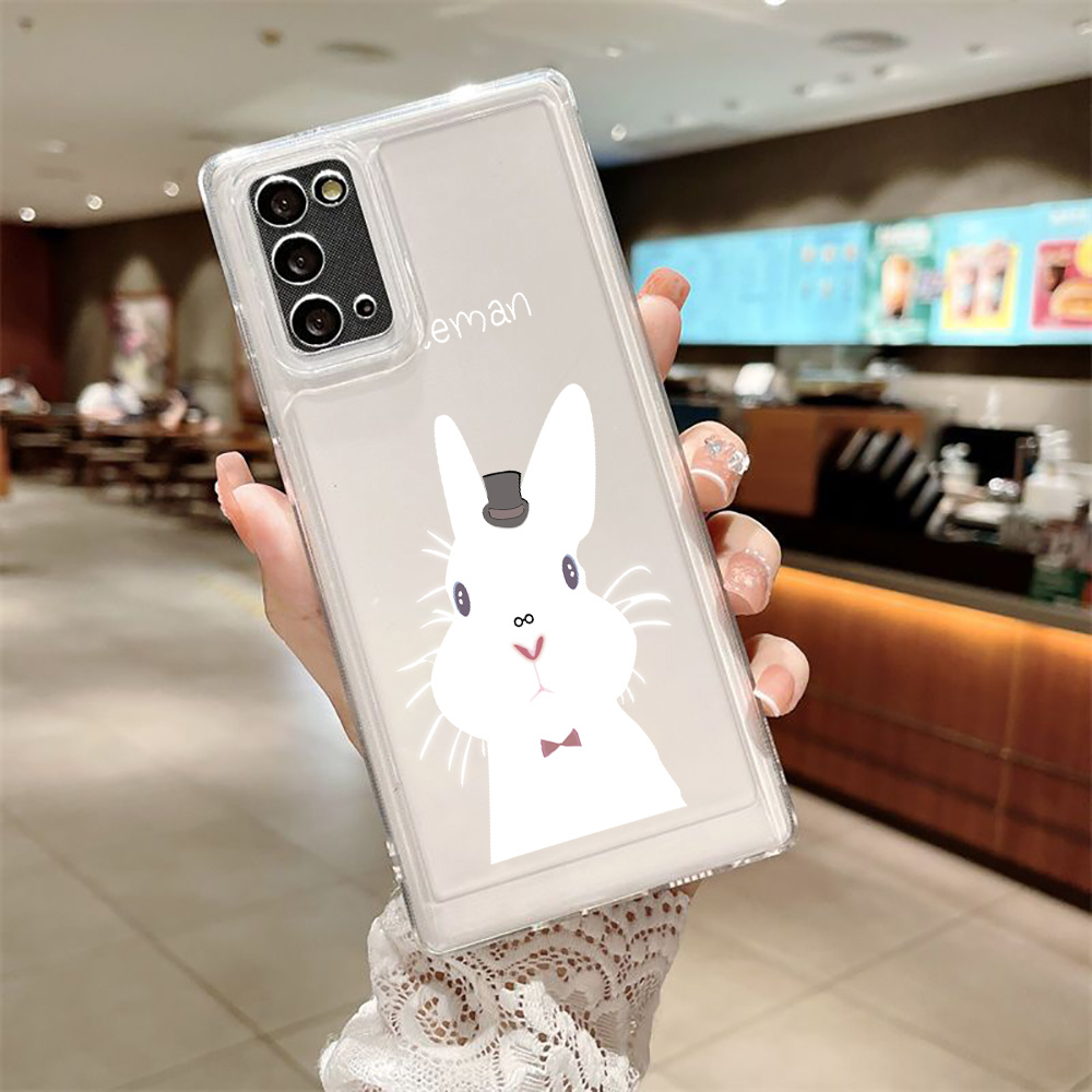 1pc Black Anti-fall Phone Case With Rabbit Stand And Electroplated