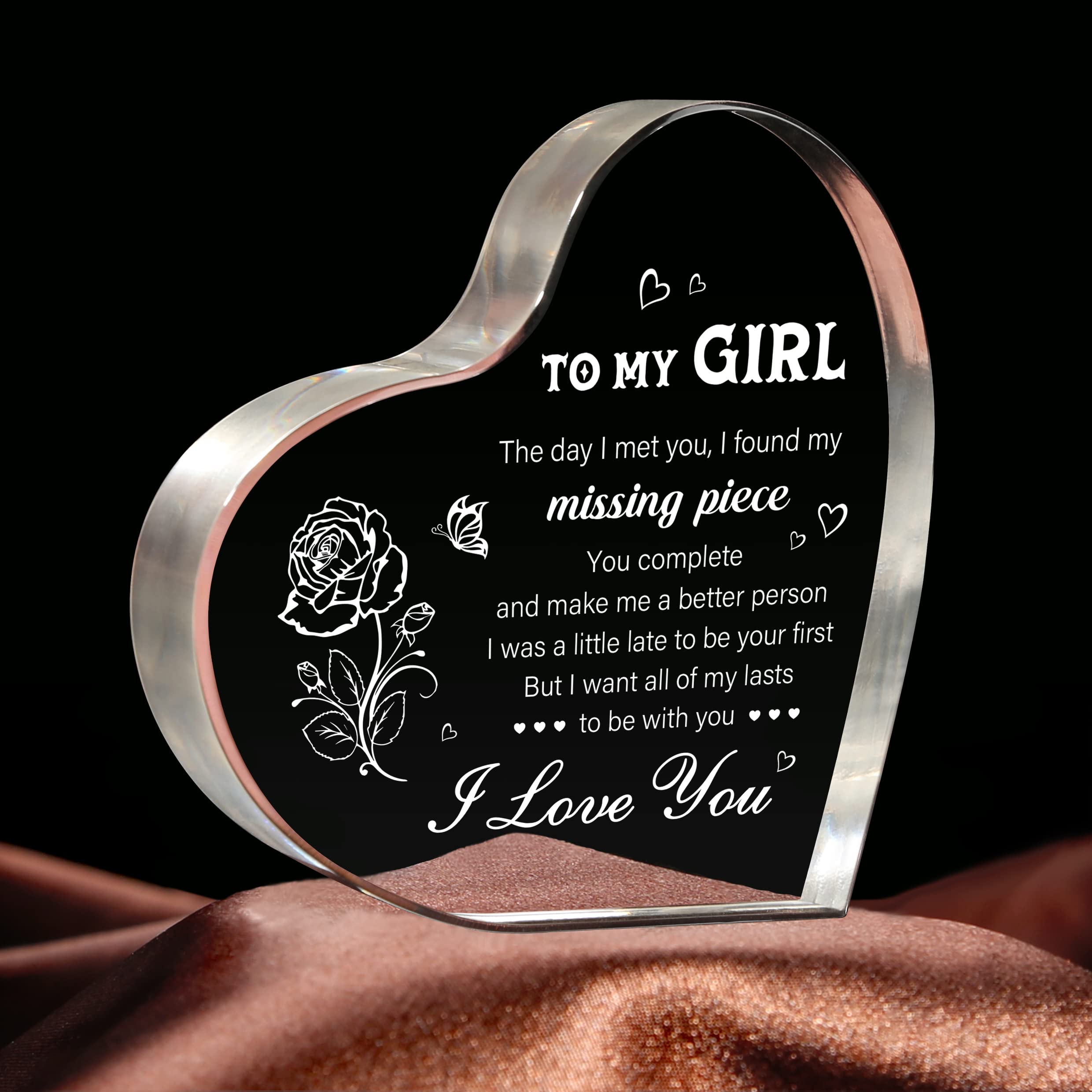 1pc, Cute Gifts For Girlfriends, Girlfriend Birthday Gifts From Boyfriend,  Unique Acrylic Plaque With Love Quotes, Romantic Girlfriend Gift For