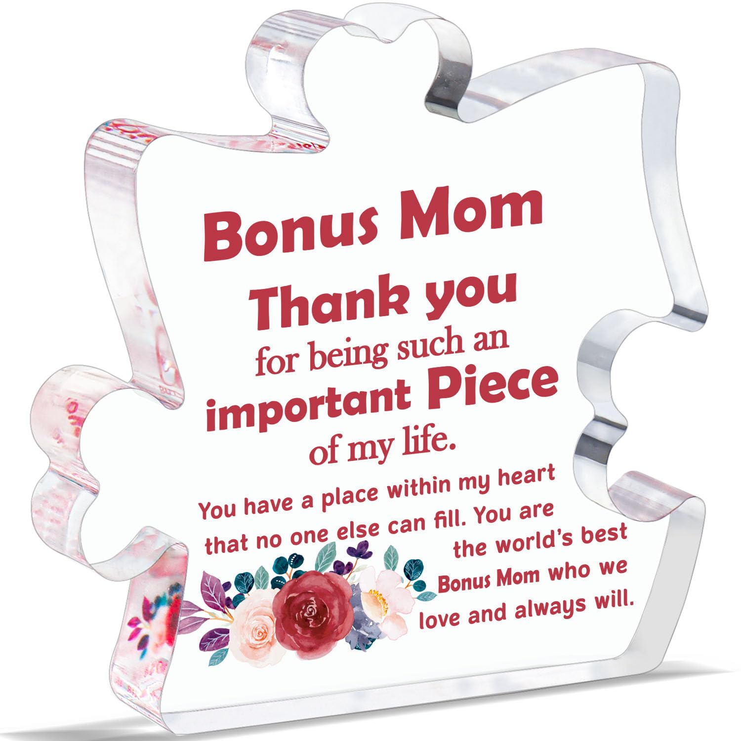 

1pc, Gifts For Bonus Mom, Birthday Gifts For Step Mom From Step Daughter Son, Mother's Day Christmas Thanksgiving Present For Mom Stepmom Gift Idea, Thank You Bonus Mom Acrylic Decoration Sign/plaque
