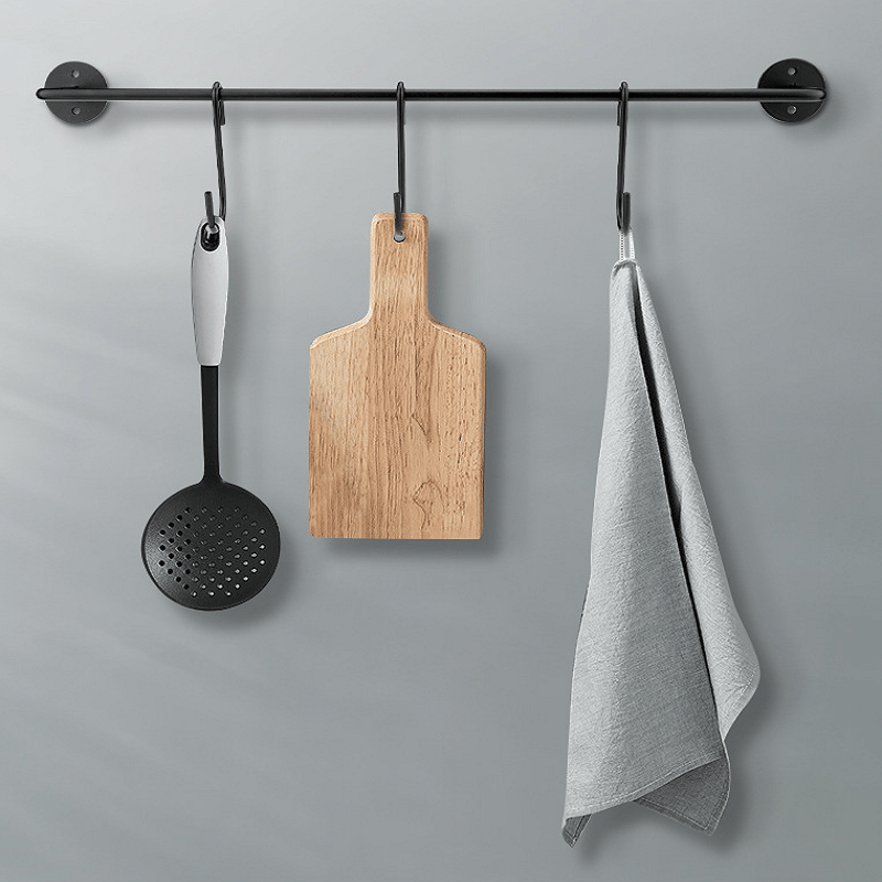 Metal Wall Mounted Hanging Storage Rack With Hooks Simple - Temu