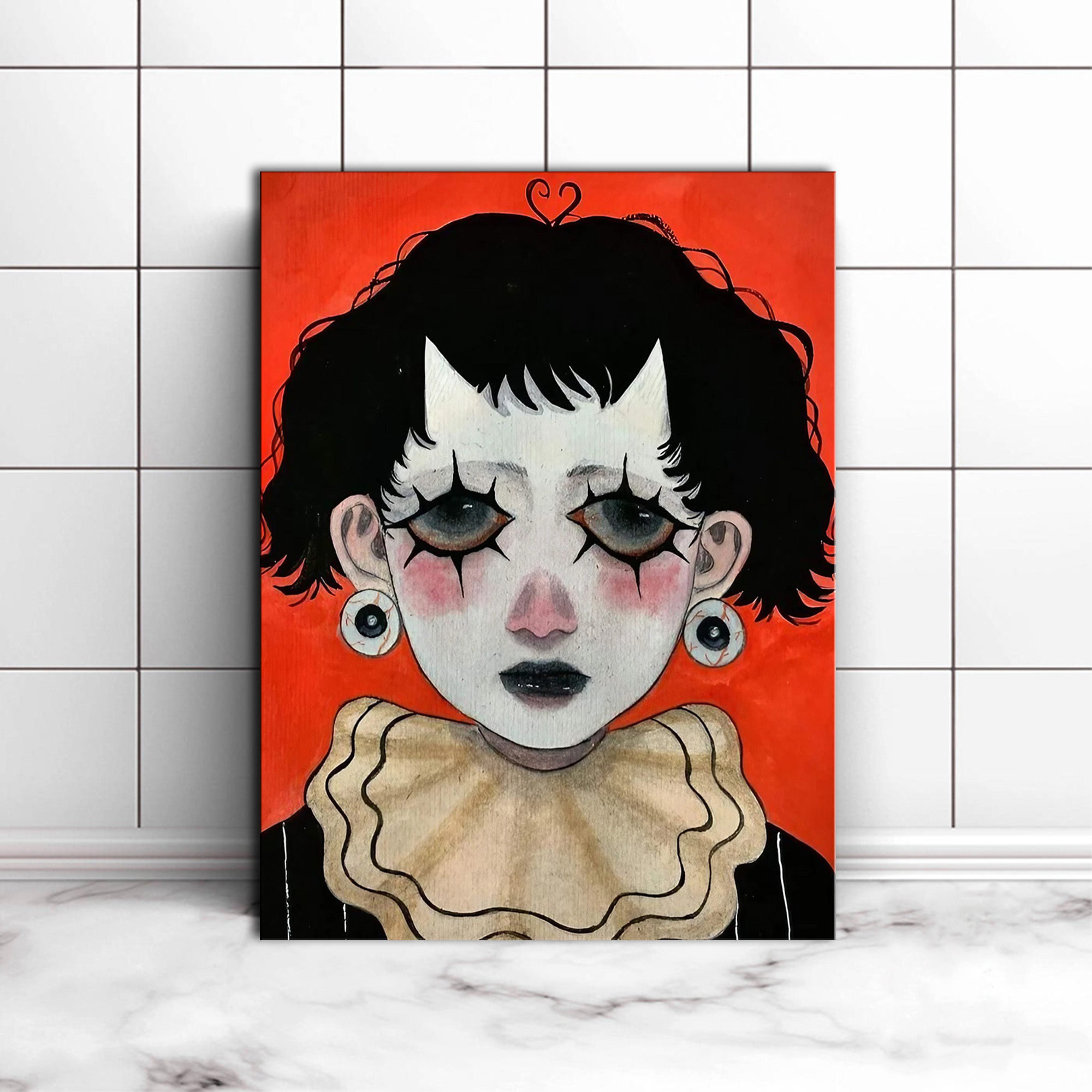 Wall Art Print, Pretty Cute Girl 7 Years