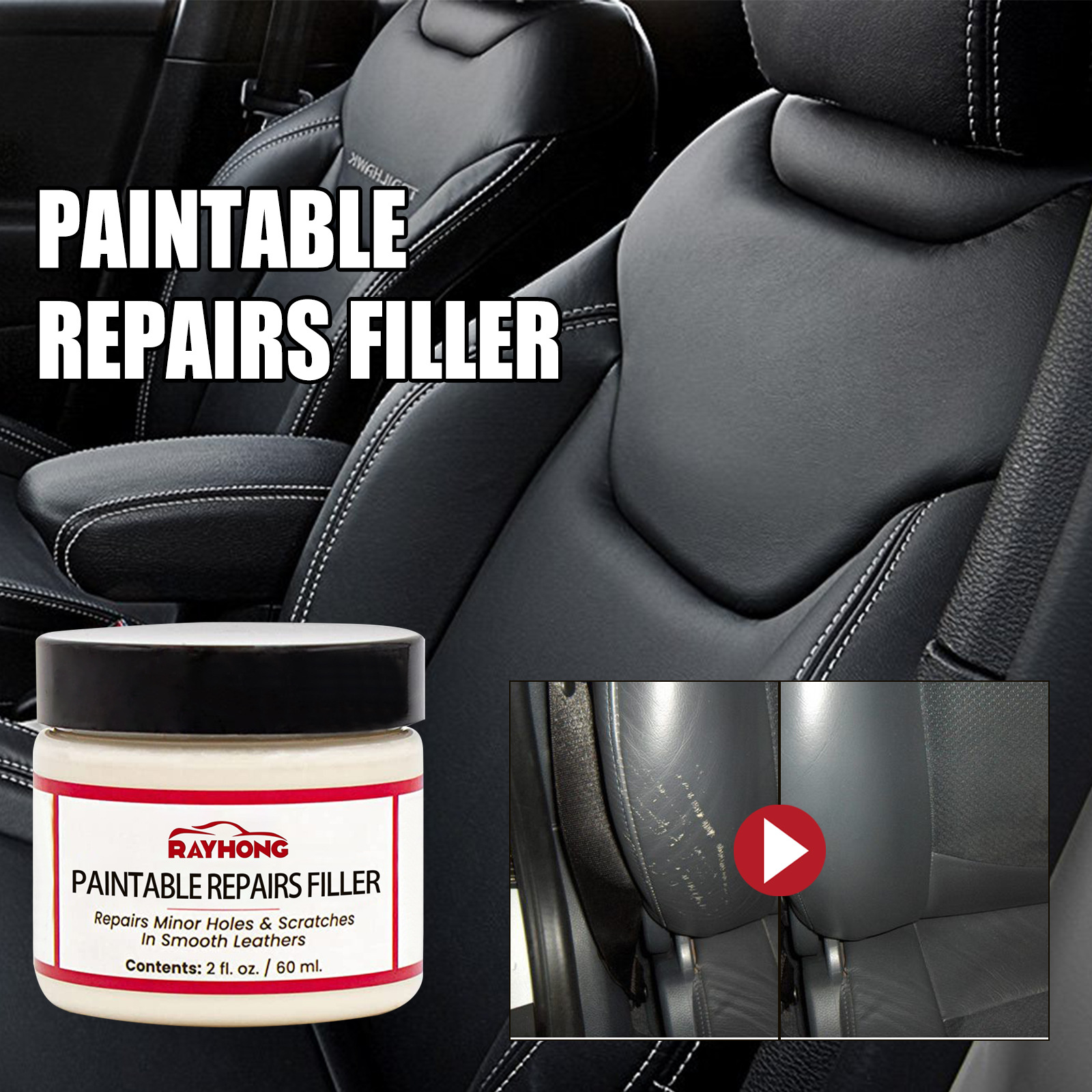 2× Advanced Leather Repair Filler Cream Kit Restore Car Seat Sofa Scratch  Scuffs