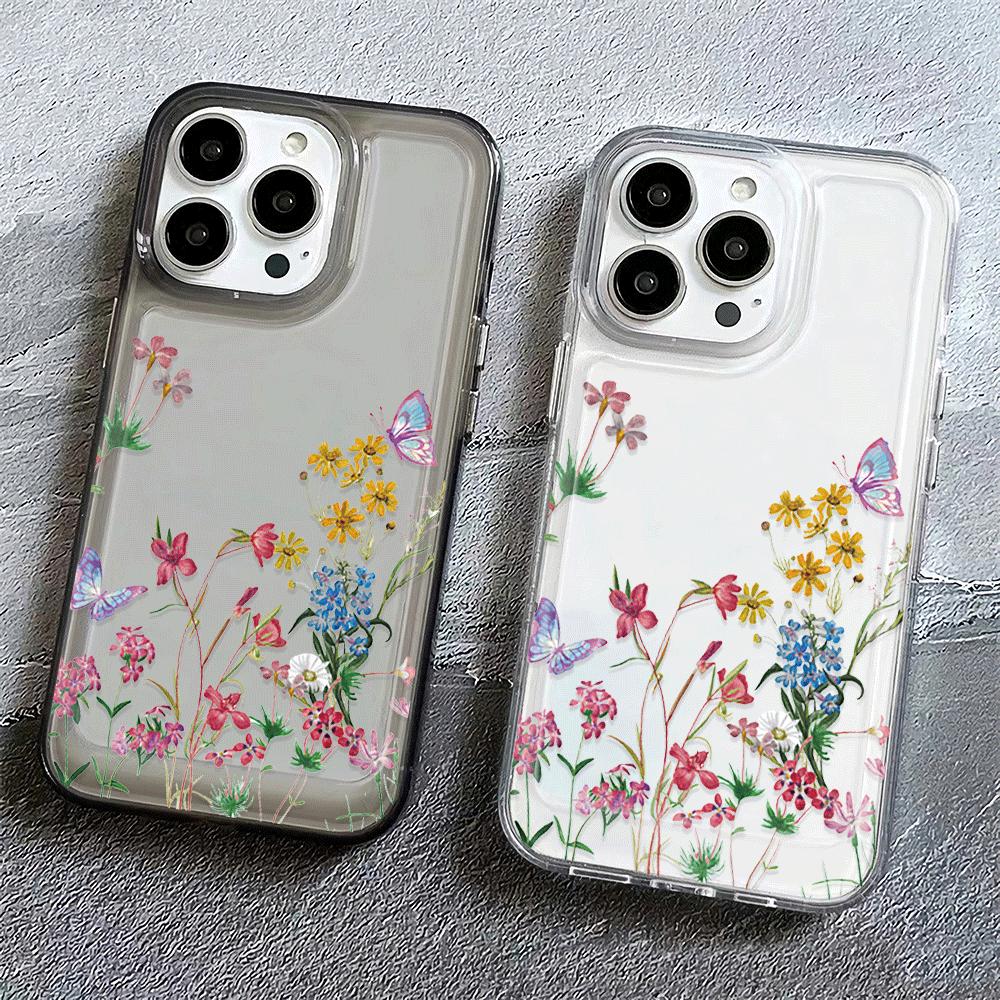 

New Design Pattern Transparent Black Two-tone Phone Case Full Body Protection Shockproof Lower Cover For Iphone14/14promax, Iphone13/13pro/13promax, Iphone12/12pro/12promax, Iphone11/11pro Max