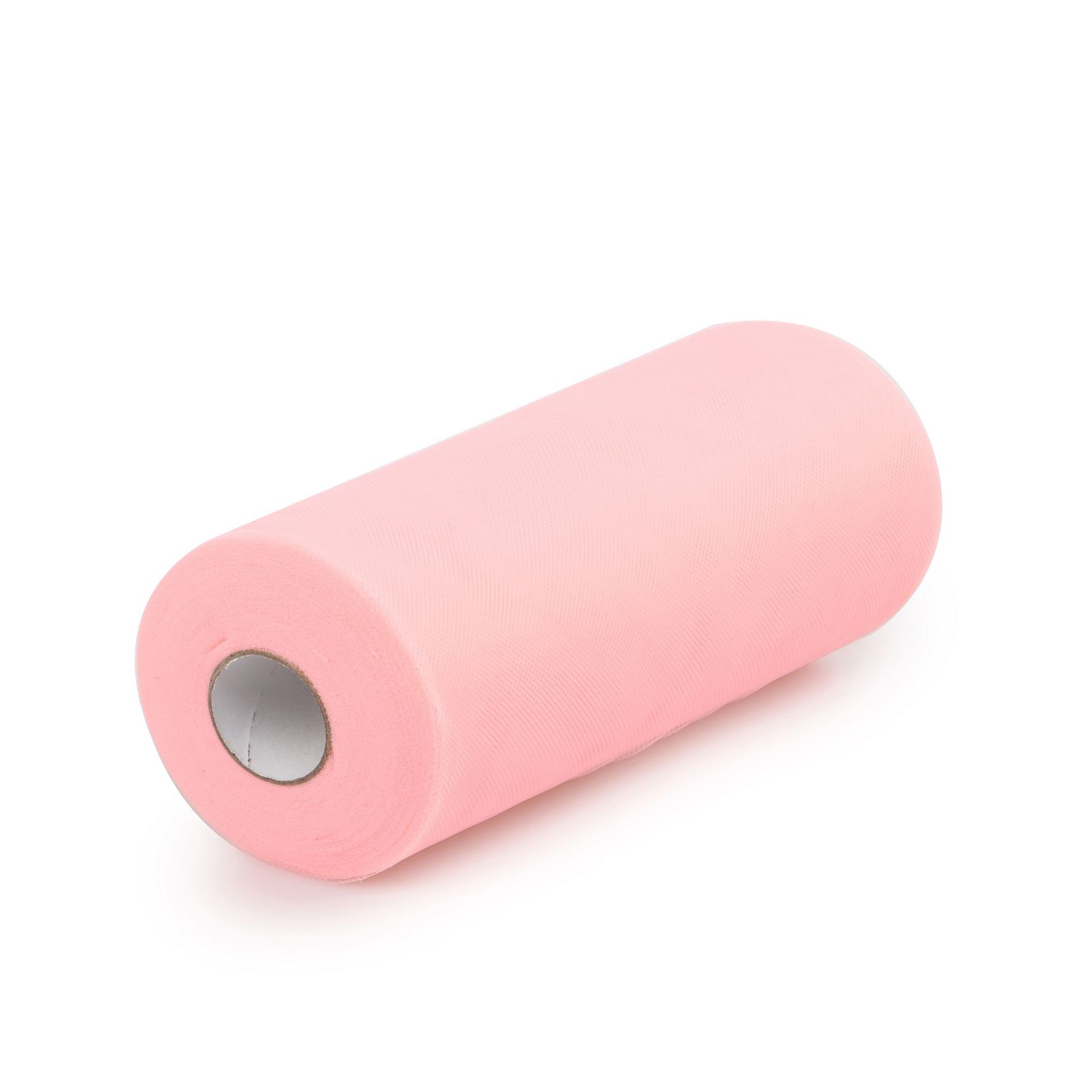 Tulle Fabric Rolls 6 Inch by 100 Yards 300 ft White/Pink Tulle