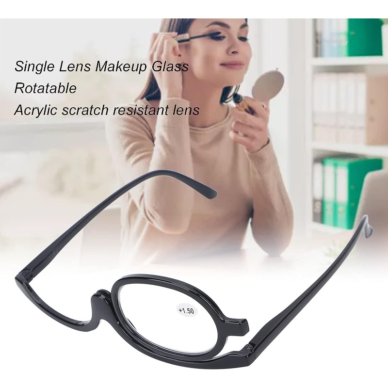 Magnifying Makeup Reading Glasses Flip Down Lens Cosmetic - Temu