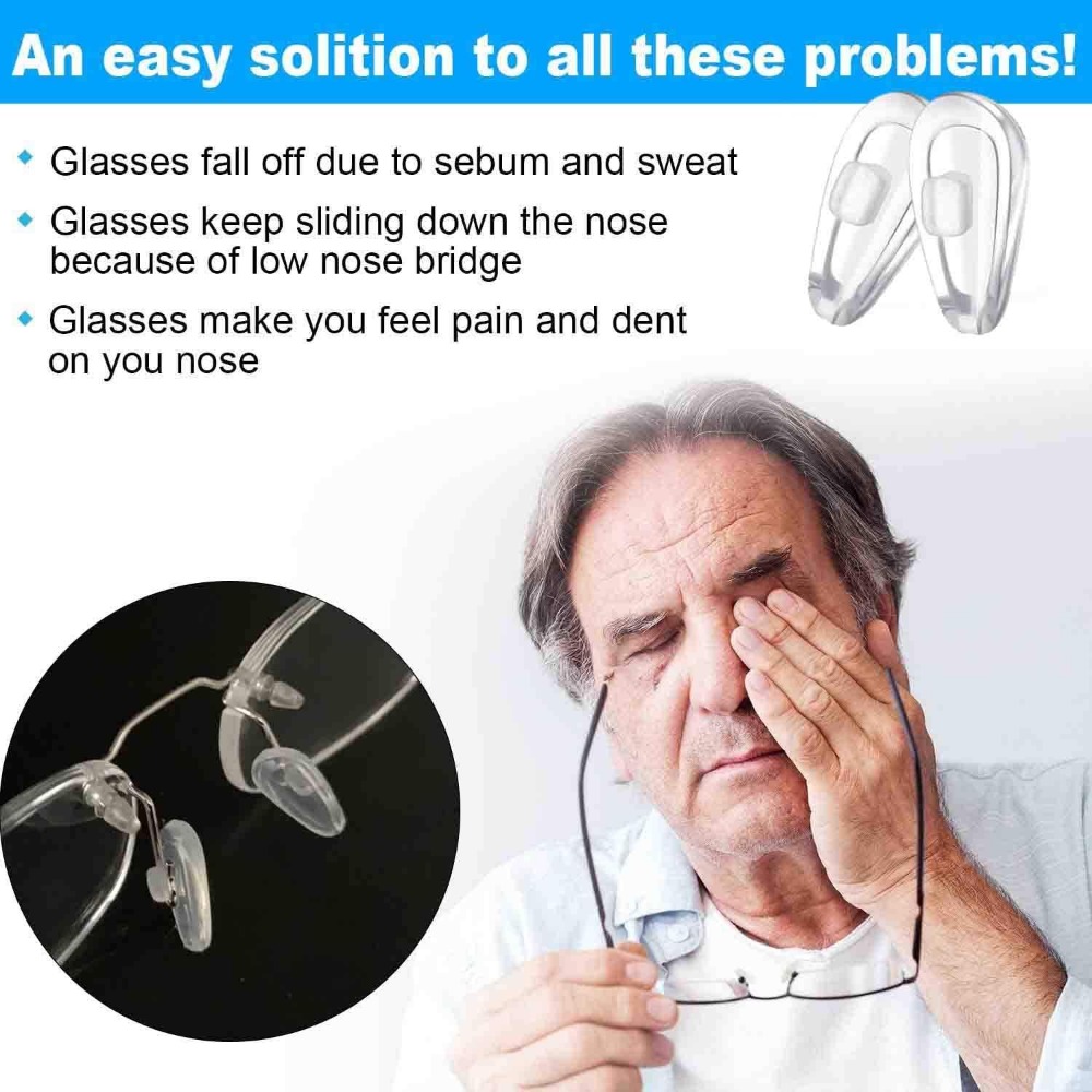 Push-in Eyeglass Replacement Nose Pads Soft Silicone Nose Pads